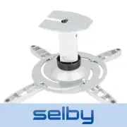 Selby Universal LCD DLP Projector Bracket Ceiling Mount White 15kg Home Theatre