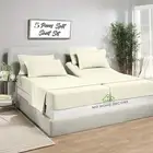 5 Pcs Split King Sheets Sets for Adjustable Bed - 600 TC Egyptian Cotton Shee...