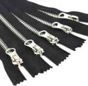5Pcs 8 Inch Silver Metal Zippers Bulk #5 Close End Metal Zippers for Sewing Bags