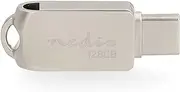 Nedis Flash Drive - 128 GB - USB-A/USB-C - Read Speed: 110 MB/s - Write Speed: 30 MB/s