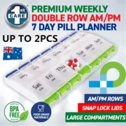 7-Day Pill Box Dispenser Medicine AM/PM Medication Organiser Weekly Tablet Cases