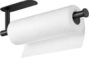 Paper Towel Holders for Kitchen,Paper Towels Bulk- Self-Adhesive Under Cabinet,Both Available in Adhesive and Screws,Stainless Steel Paper Towel Roll Rack (1, Bright Black)