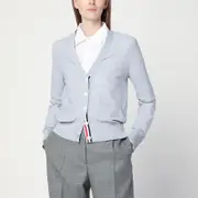 [Thom Browne] Light grey cardigan in cotton and silk 38 IT Grey