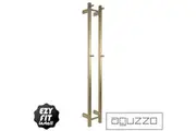 AGUZZO EZY FIT Heated Towel Rail - Double Vertical Square Tube - (H1400mm) - PVD Brushed Brass