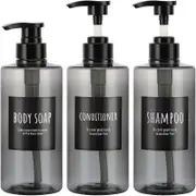 Segbeauty Pump Bottles, 3PCS Soap Dispenser, 16.9oz/500ml Shampoo Dispenser Bottles, Refillable Empty Pump Bottle with Labels, for Kitchen Bathroom