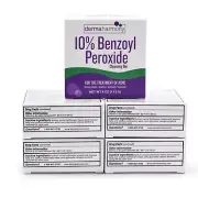 10% Benzoyl Peroxide Non Soap Cleansing Bar - DermaHarmony 4oz - 5 Bars