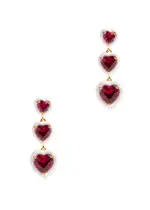 Kate Spade New York Sweetheart Embellished Drop Earrings - Red ONE SIZE
