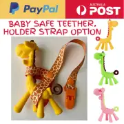 Baby Safe Giraffe teether Holder Strap Food Grade Silicone BPA Free