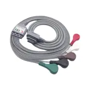 ECG Holter Recorder Cable,5-Leads Snap Compatible with GE Seer Light 1000