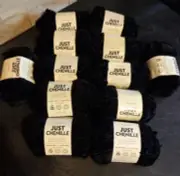 12 Skeins Premier Just Chenille Chunky Yarn ,BLACK color