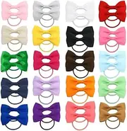 36 Pcs Girls Bows Hair Ties, School Style Hair Band with Bow,School Hair Accessories Bow Bobbles Hair Bows and Elastics Hair Bands, Great Match for School Uniform