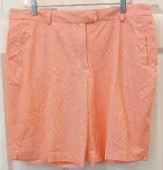 Lady Hagen Golf Shorts Womens Size14 Coral Geometric Lightweight Quickdry NWT B2