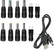 11Tips USB to 5.5 mm/2.1 mm 5 Volt DC Barrel Jack Plug Charging 1M Power Cord