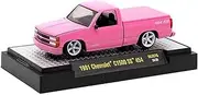 1:64 Scale Diecast Model Car Compatible with 1991 Chevrolet C1500 SS 454 Pickup Truck Pink The Heartbeat of America Limited Edition by M2 31500-MJS76
