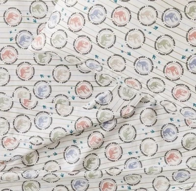 Adairs Kids Universal Jurassic World White Sheet Set (SINGLE) Brand New