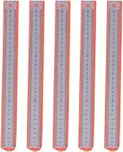 ZONADAH 5 Pcs Stainless Steel Measuring Tool 30cm Metric Metal Rulers Measuring Straight Rulers Measurements Tools with Hanging Hole for Measuring Drawing