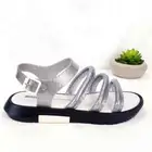 Melissa Flox + Vitorino Campos II Sandals, Women's Black Silver Glitter SIZE 8