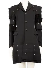 Black Wool Armour Suit Jacket