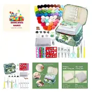 Needle Felting Starter Kit with Exquisite Green Storage Bag, Wool Roving 50 C...