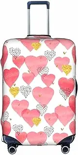 [FSCEV] Gold Red Heart Trolley Suitcase Protective Cover Business Travel Luggage Protector Fashion 18-32 Inches, White, XL