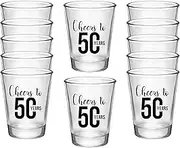Cheers to 50 Years Shot Glasses – 12 PCS, 1.75oz Each, 50th Birthday Decorations for Men and Women, 50th Birthday Party Favors For Guests, Wedding Anniversary Party Favors