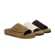 EVERAU® Men Adjustable Embossed Slip-on Summer Slides Justice - Chocolate / AU Ladies 12 / AU Men 10 / EU 43