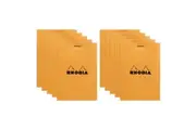 10x Rhodia No.11 Top Stapled A7 Notepad Office Stationery Note Pad 5x5 Grid ORNG