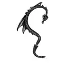 Alchemy Gothic Black The Dragon's Lure Right & Left Pair Ear Wrap Pewter Occult