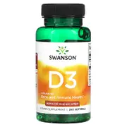Swanson, Vitamin D3, 10 mcg (400 IU), 250 Softgels