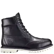 Timberland Women's Premium 6" Inch Brogue Boots (Size 7) Black A1G75015