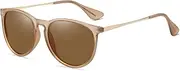 [HCHES] Polarized Sunglasses Women Luxury Designer Fashion Round Sun Glasses Vintage UV400 Mirror Shades For Women