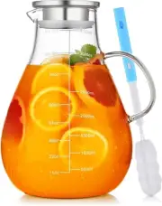 Elegant Borosilicate Glass Pitcher with Leak-Proof Lid - Ideal for All Beverages