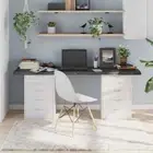 NNEVL Table Top Dark Grey 180x50x4 cm Treated Solid Wood Oak