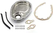 Xwang Store Car Styling Chrome Timing Chain Cover Kit Gasket Seal Bolts Set Replacement Compatible with Chevy 327 350 383 400 SBC Car Accessories