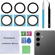2 Sets Rear Back Camera Lens Glass Replacement for Samsung Galaxy S24 6.2-inches with pre-installed adhesive and Reparing Toolkit