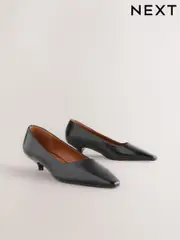 Black Forever Comfort® Point Chisel Toe Kitten Heel Shoes (AA6927) | $66