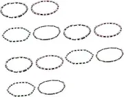 [WRITWAA] 3sets Ankle Chain Anklet Acrylic Beads Hematite Decor Fashion Foot Chain for Women Men 4pcs*3