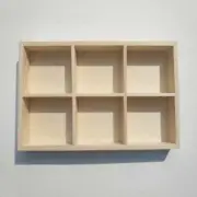 Compact Wood Artist Tool Box Grid Organizer Grid Sorting Box Block Crayons Box