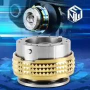 NRG Aluminum Steering Wheel Quick Release 2.1 Gun Metal With Gold Pyramid Ring