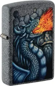 Zippo Fiery Dragon Design Iron Stone 49776