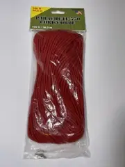 Parachute 550 Cord 100' Nylon Red NIB Pepperell Braiding Company USA Made