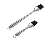 Basting Brush - BBQ Pastry and Oil Stainless Steel Brushes,Silicone Brush Heads,for Kitchen Cooking & Marinating(2PCS)