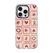 iPhone 16 Pro Clear Case MagSafe Compatible Love Grid by Agathe Marty