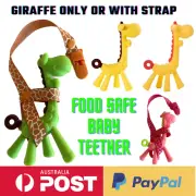 Baby Giraffe teether Holder Strap Food Grade Silicone BPA Free Good bite feeling