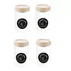 4 x Clear Glass Spice Jar Herb Jam Food Pantry Storage Canister Bottle 200ML