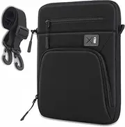 SIMTOP Tablet Bag for 11 Inches, New iPad Air (3rd, 4th and 5th Generation), Zip Pocket, Waterproof Multi Bag, Polyester, Shoulder Strap, Tablet Carry Bag, Black