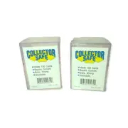Set of 2 Collector Safe 100 Card Storage Boxes Sports Square Corners Plastic.