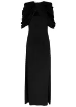 Stella Mccartney Draped Satin Maxi Dress - Black - 40 (UK8 / S) 40 (UK8 / S)