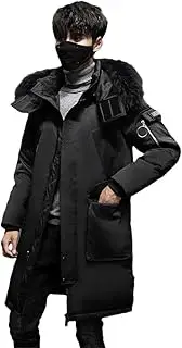 [Haitpant] Men Thicken Jacket Hooded Warm Lengthen Parka Coat White Duck Down Winter Down Coat
