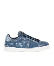 Dolce Gabbana Denim Patchwork Portofino Sneakers 40,41.5,42 Blue